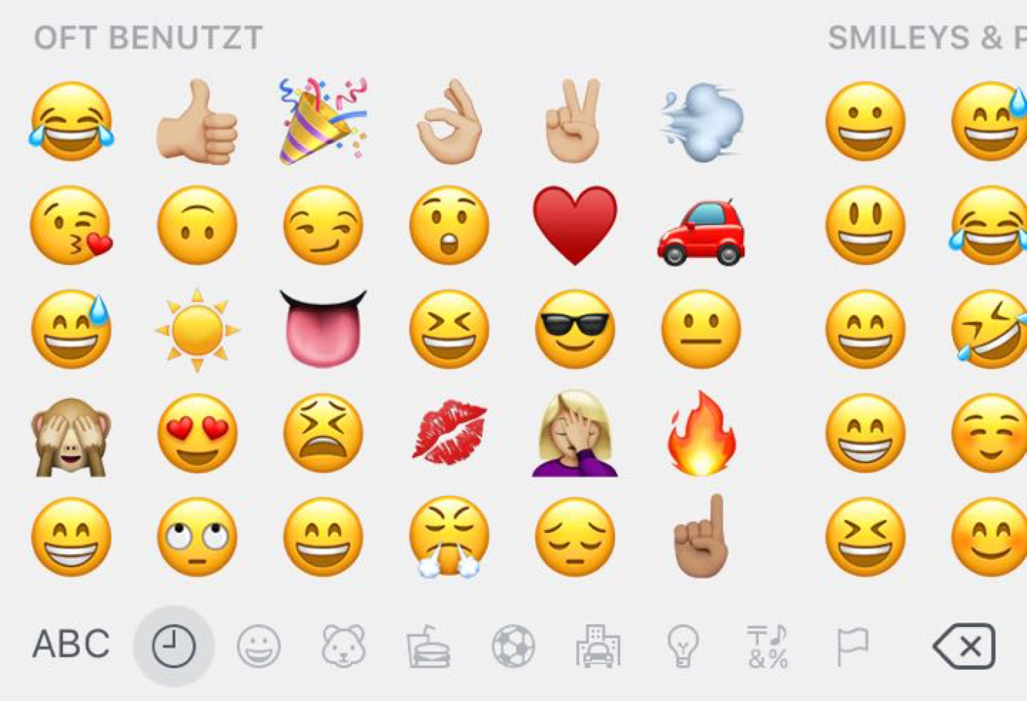Native iOS Emoji Keyboard ‘frequently used emojis’ (iOS)